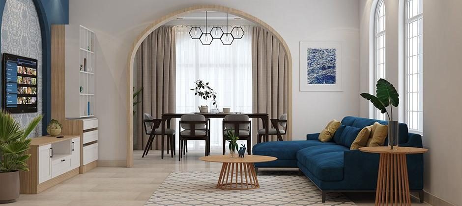 Factory-manufactured furniture in a residential dining space
